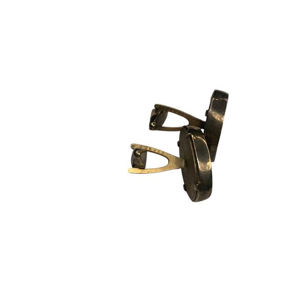 Vintage Signed DaVinci Cufflinks Intaglio Carved Soldier Bullet Back - Picture 5 of 8